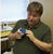 SAAVI Employee Seth Demonstrating Braille Input on an iPhone